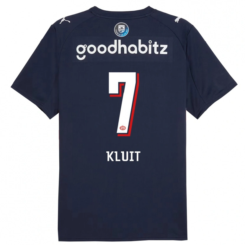DanxenキッズFabio Kluit#7ネイビー ホワイトアウェイシャツ2025/26ジャージーユニフォーム