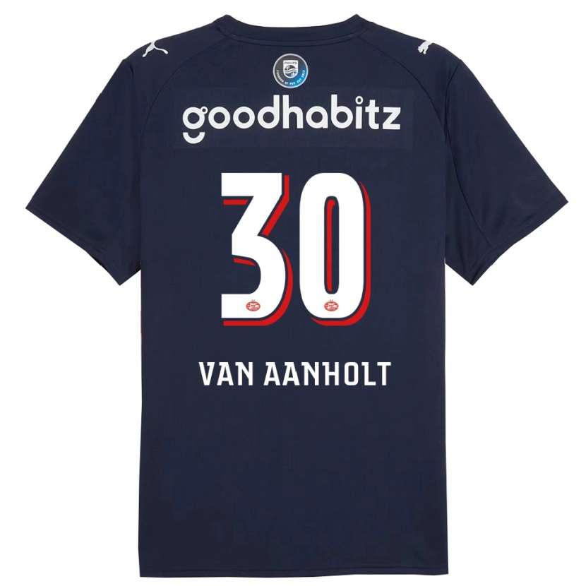 Danxenキッズパトリック・ファン・アーンホルト#30ネイビー ホワイトアウェイシャツ2025/26ジャージーユニフォーム