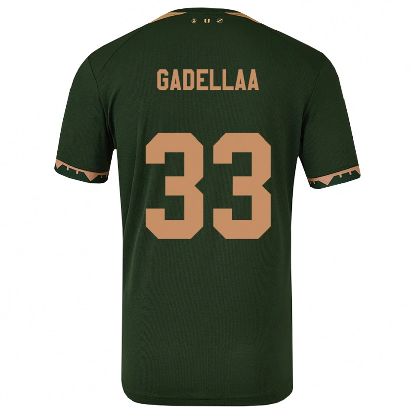 DanxenキッズKevin Gadellaa#33グリーン ゴールドアウェイシャツ2025/26ジャージーユニフォーム