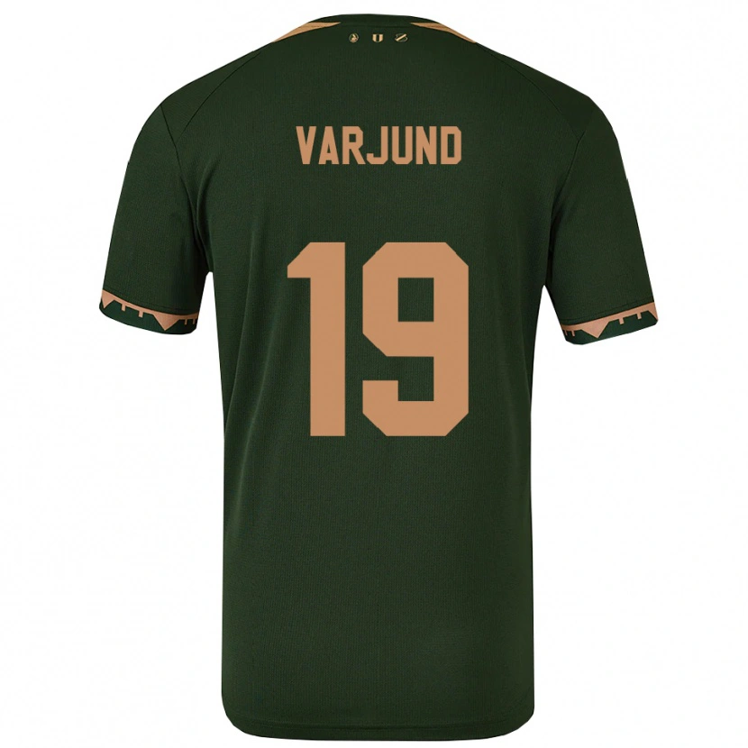 DanxenキッズTony Varjund#19グリーン ゴールドアウェイシャツ2025/26ジャージーユニフォーム