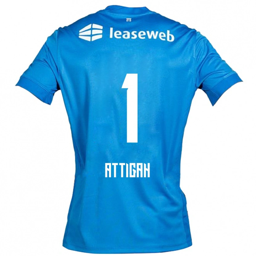 DanxenキッズQuenten Attigah#1ブルー ホワイトアウェイシャツ2025/26ジャージーユニフォーム