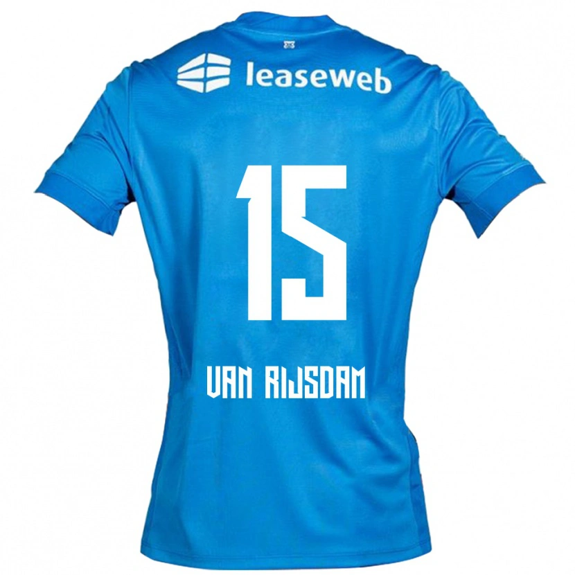 DanxenキッズJulian Van Rijsdam#15ブルー ホワイトアウェイシャツ2025/26ジャージーユニフォーム