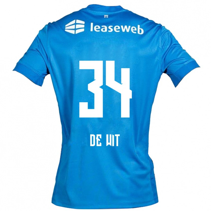Danxenキッズメース・デ・ヴィト#34ブルー ホワイトアウェイシャツ2025/26ジャージーユニフォーム