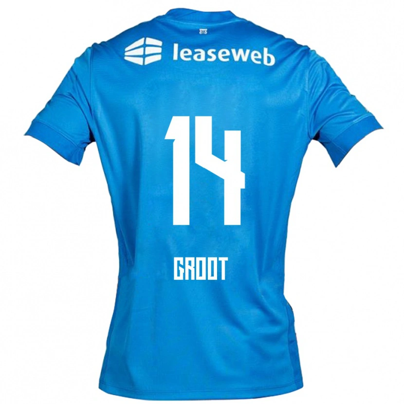 DanxenキッズGijs Groot#14ブルー ホワイトアウェイシャツ2025/26ジャージーユニフォーム