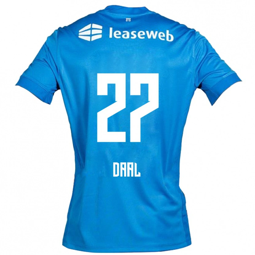 DanxenキッズRo-Zangelo Daal#27ブルー ホワイトアウェイシャツ2025/26ジャージーユニフォーム