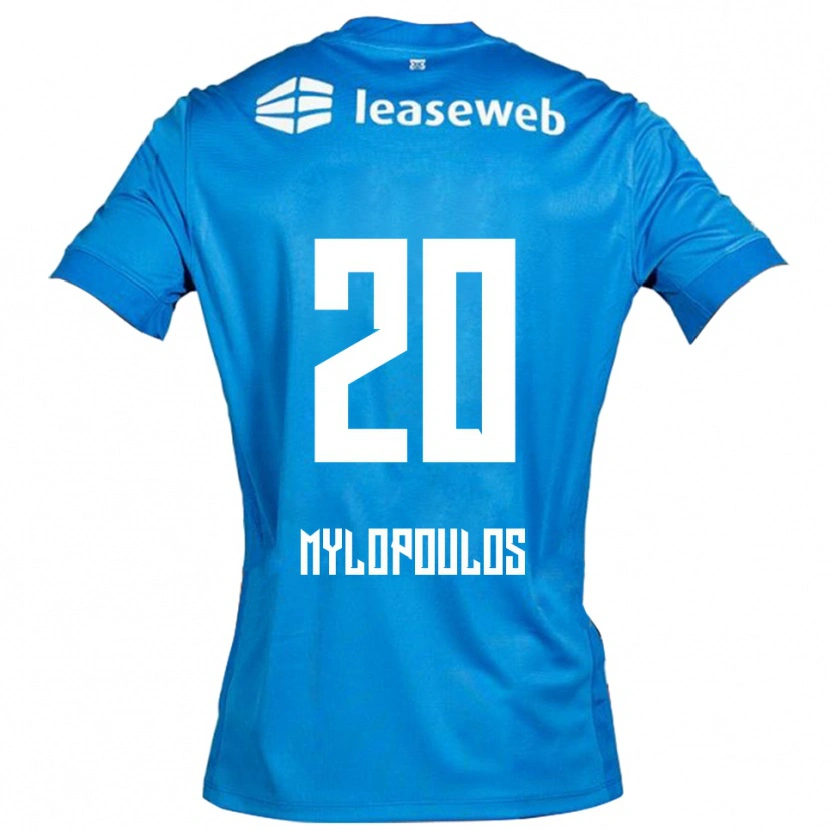 DanxenキッズMarios Mylopoulos#20ブルー ホワイトアウェイシャツ2025/26ジャージーユニフォーム