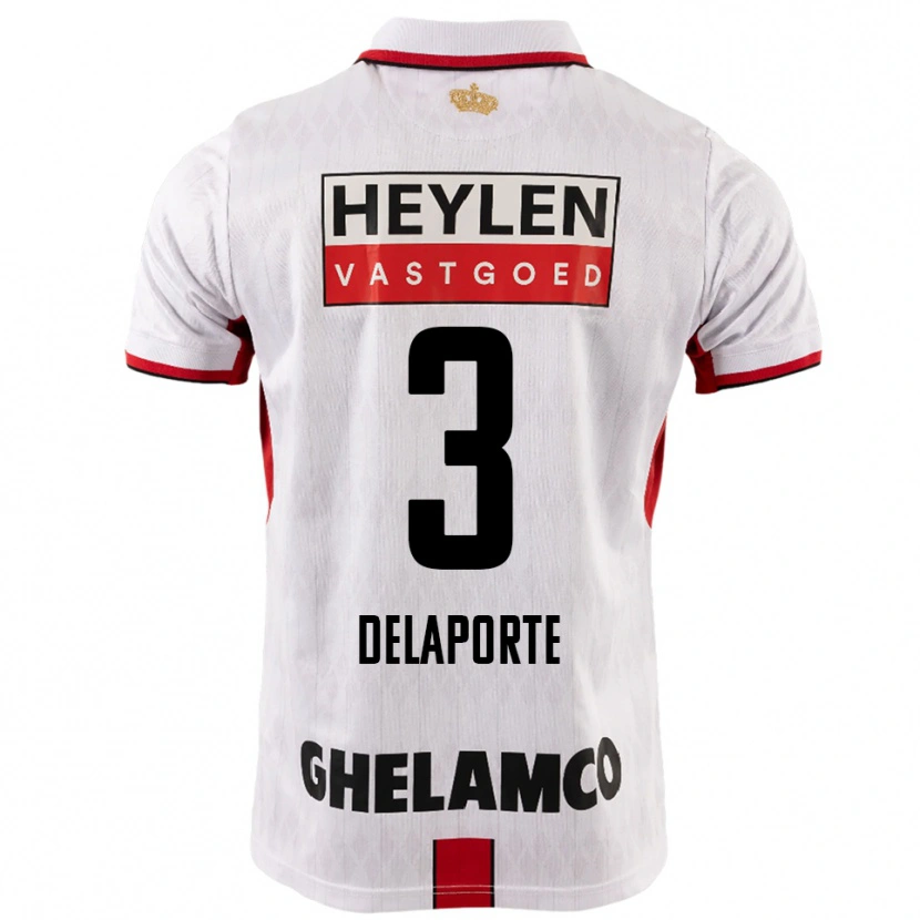 DanxenキッズKyano Delaporte#3ホワイト レッドアウェイシャツ2025/26ジャージーユニフォーム