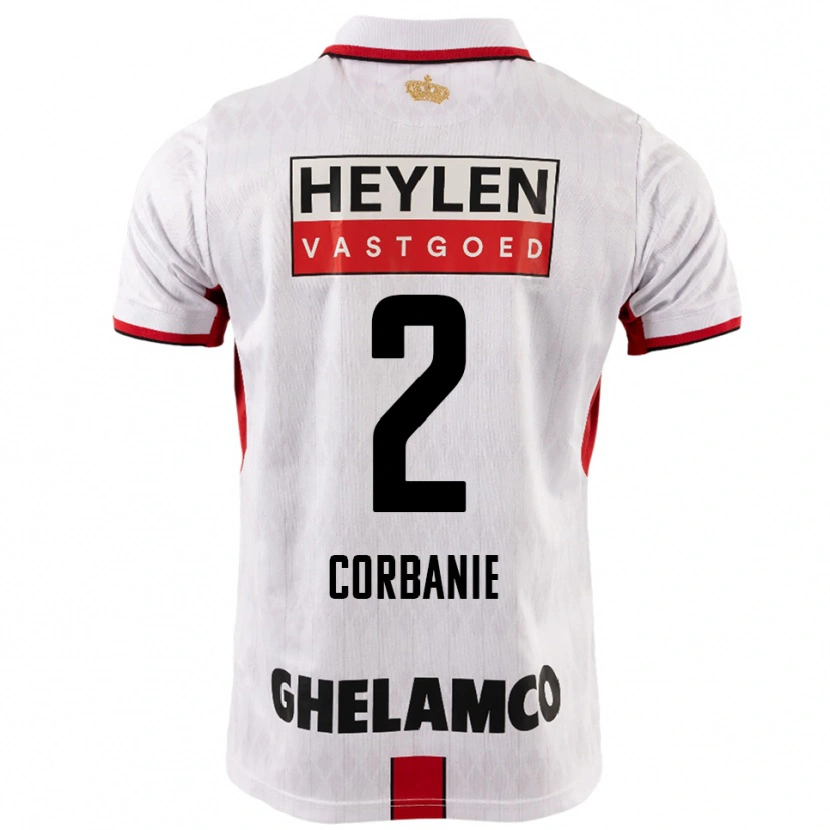 DanxenキッズKobe Corbanie#2ホワイト レッドアウェイシャツ2025/26ジャージーユニフォーム