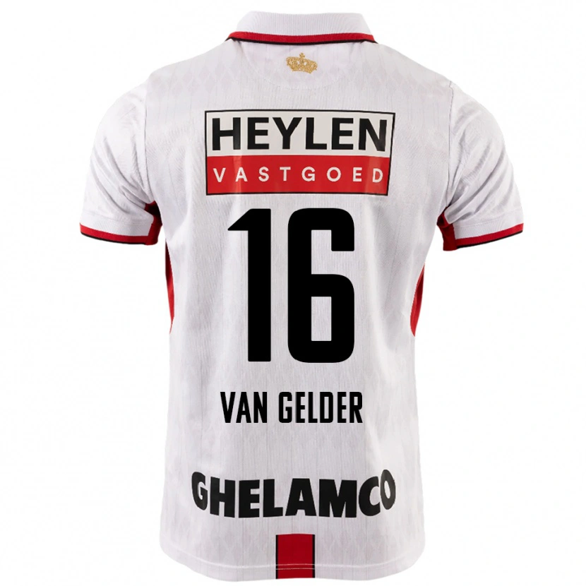 DanxenキッズLouie Van Gelder#16ホワイト レッドアウェイシャツ2025/26ジャージーユニフォーム