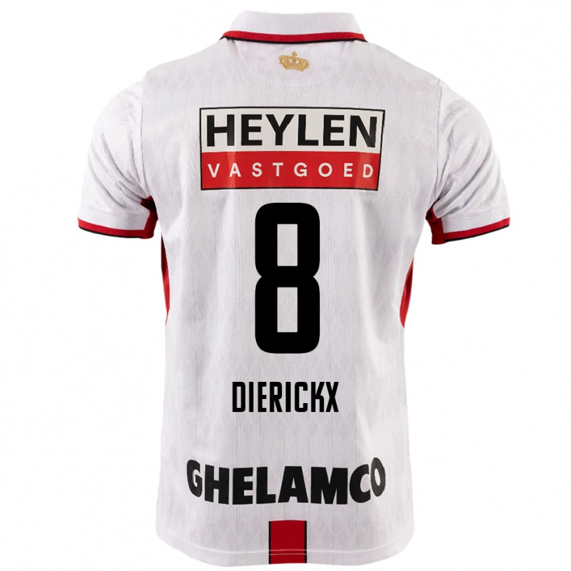 DanxenキッズXander Dierckx#8ホワイト レッドアウェイシャツ2025/26ジャージーユニフォーム