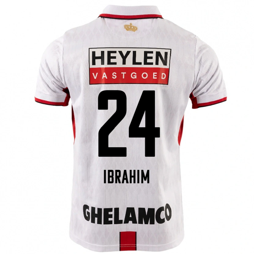 DanxenキッズAaron Ibrahim#24ホワイト レッドアウェイシャツ2025/26ジャージーユニフォーム