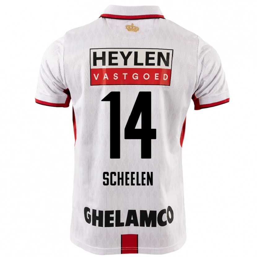 DanxenキッズThijme Scheelen#14ホワイト レッドアウェイシャツ2025/26ジャージーユニフォーム