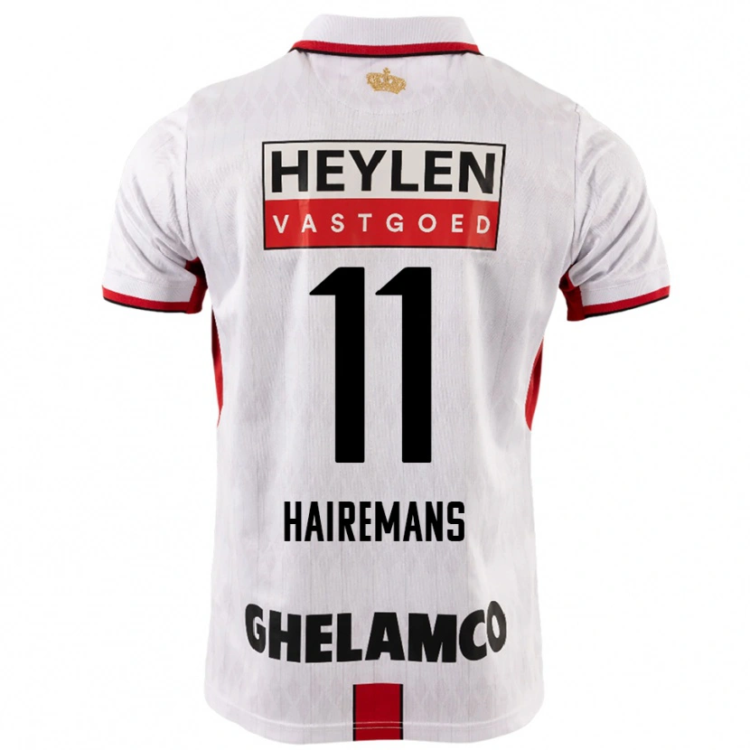 DanxenキッズGeoffry Hairemans#11ホワイト レッドアウェイシャツ2025/26ジャージーユニフォーム