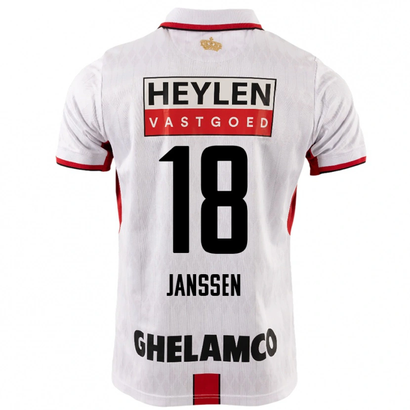 Danxenキッズフィンチェント・ヤンセン#18ホワイト レッドアウェイシャツ2025/26ジャージーユニフォーム