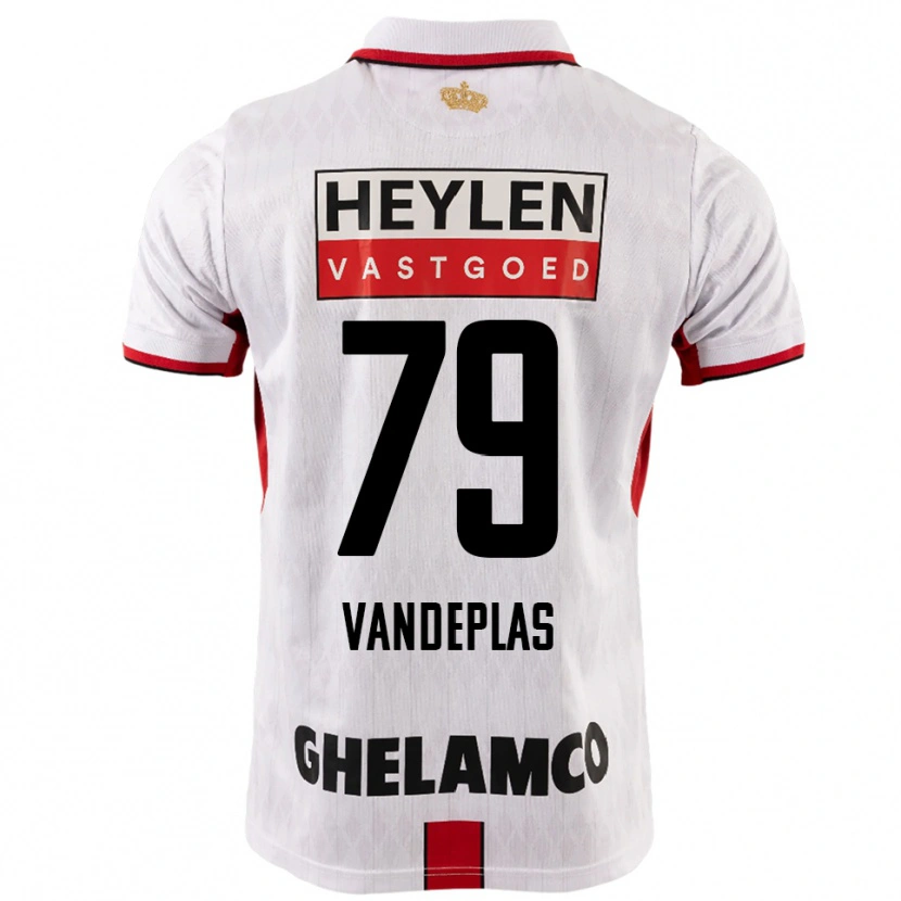 DanxenキッズGerard Vandeplas#79ホワイト レッドアウェイシャツ2025/26ジャージーユニフォーム