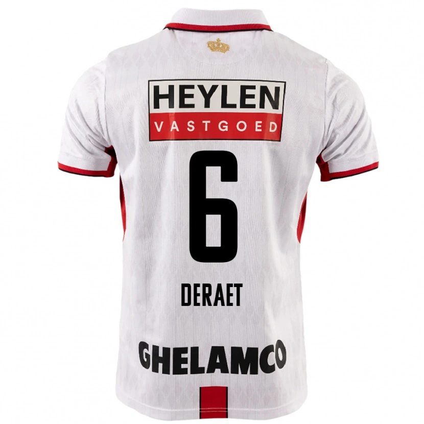 DanxenキッズXavi Deraet#6ホワイト レッドアウェイシャツ2025/26ジャージーユニフォーム