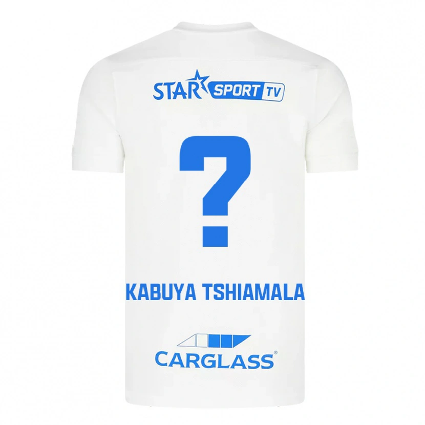 DanxenキッズLino Kabuya Tshiamala#0ホワイト ブルーアウェイシャツ2025/26ジャージーユニフォーム