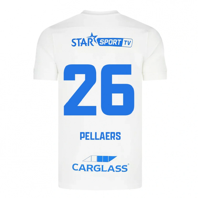 DanxenキッズAmanuel Pellaers#26ホワイト ブルーアウェイシャツ2025/26ジャージーユニフォーム