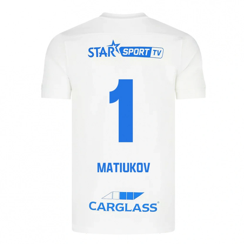 DanxenキッズPlaton Matiukov#1ホワイト ブルーアウェイシャツ2025/26ジャージーユニフォーム