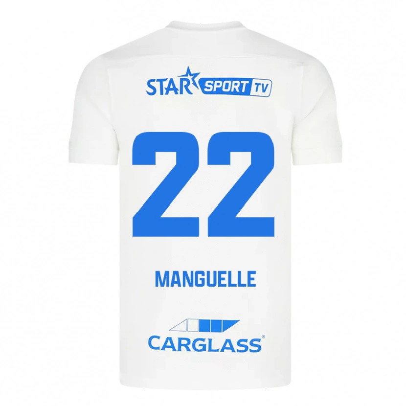 DanxenキッズBrad Manguelle#22ホワイト ブルーアウェイシャツ2025/26ジャージーユニフォーム