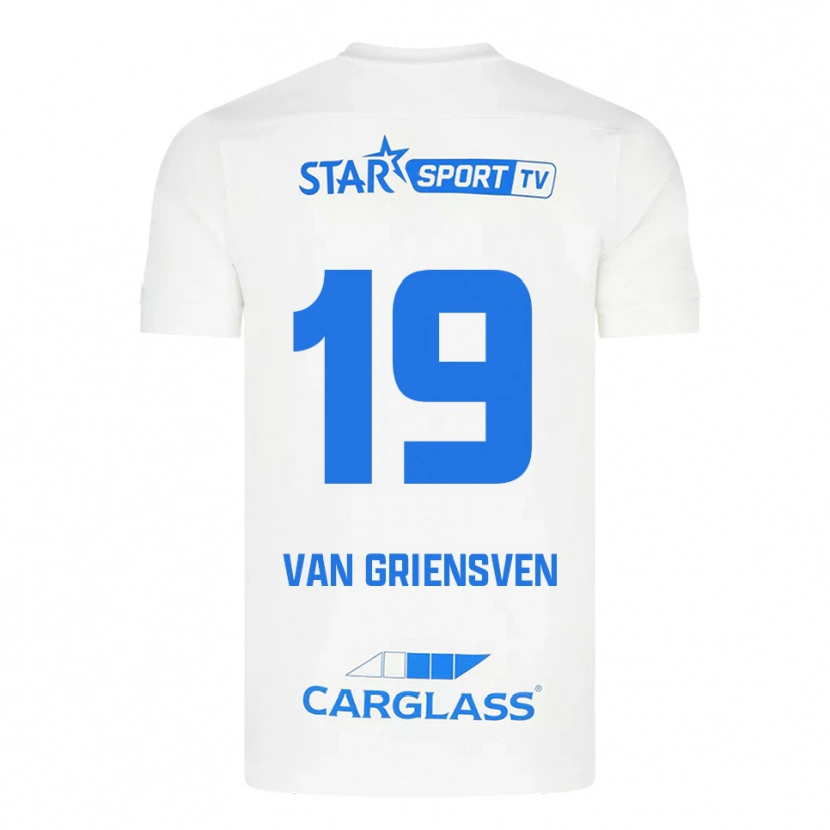 DanxenキッズEvy Van Griensven#19ホワイト ブルーアウェイシャツ2025/26ジャージーユニフォーム
