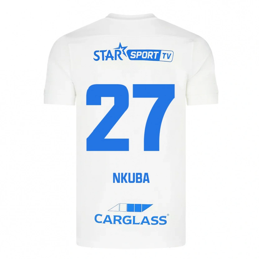 DanxenキッズKen Nkuba#27ホワイト ブルーアウェイシャツ2025/26ジャージーユニフォーム