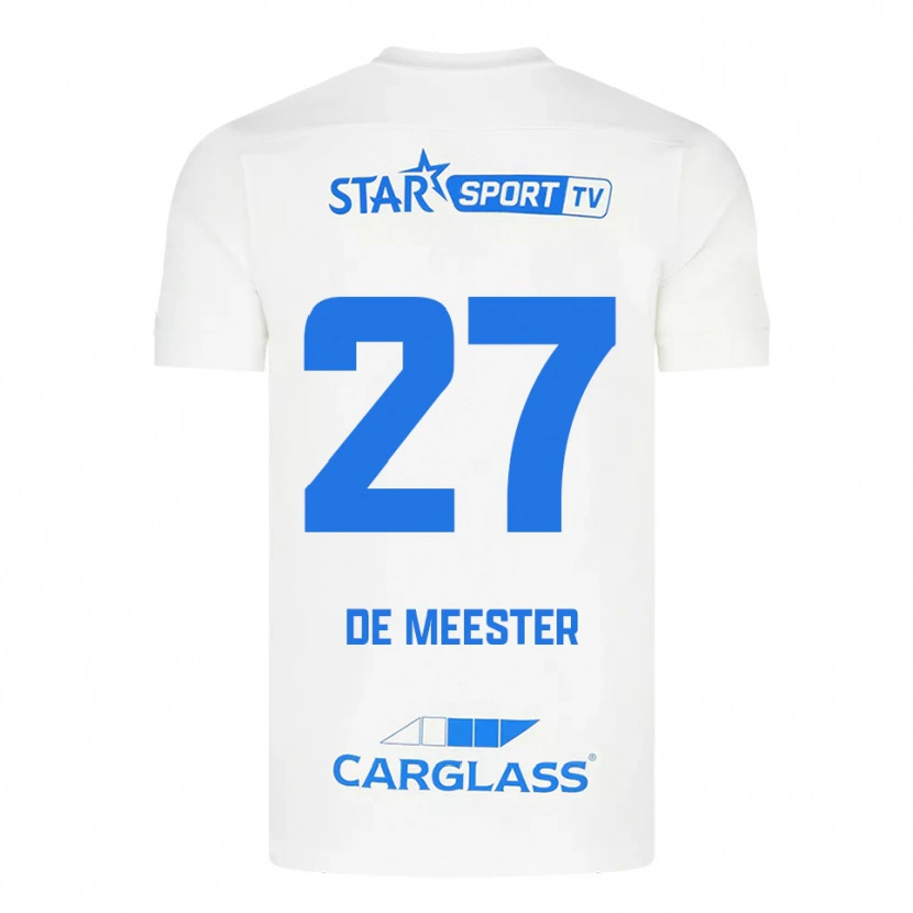 DanxenキッズJoyce De Meester#27ホワイト ブルーアウェイシャツ2025/26ジャージーユニフォーム