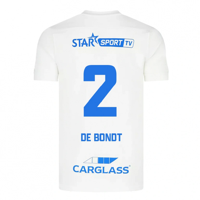 DanxenキッズMarith De Bondt#2ホワイト ブルーアウェイシャツ2025/26ジャージーユニフォーム