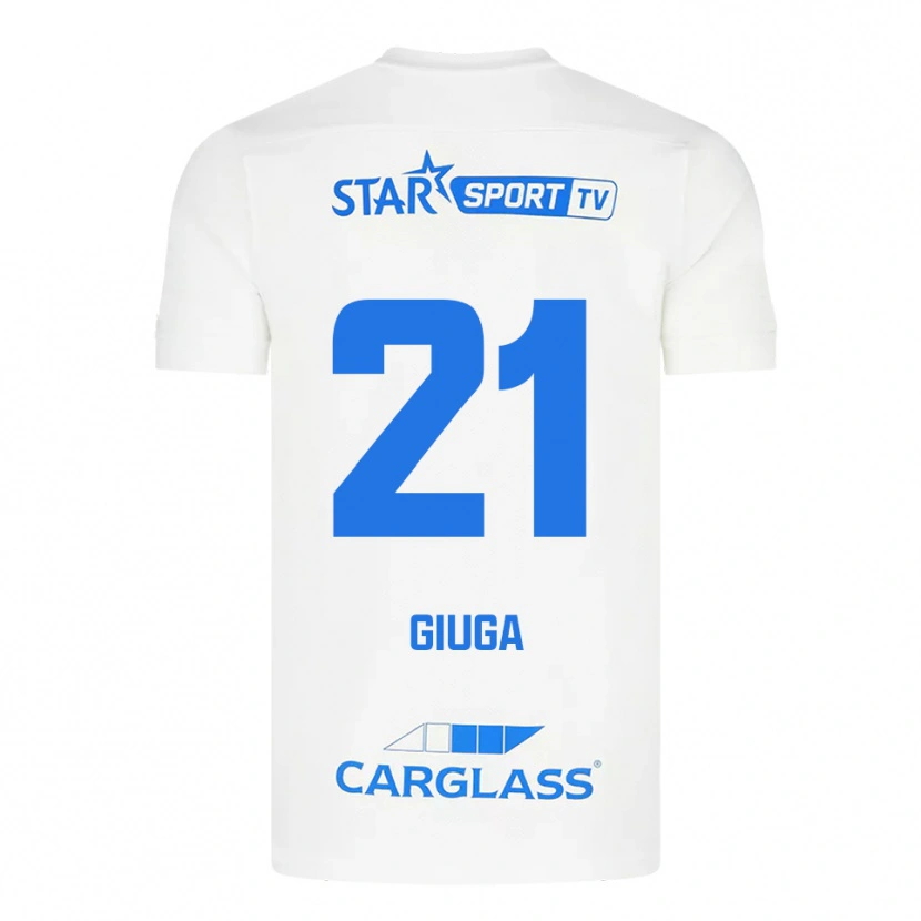DanxenキッズAnissa Giuga#21ホワイト ブルーアウェイシャツ2025/26ジャージーユニフォーム