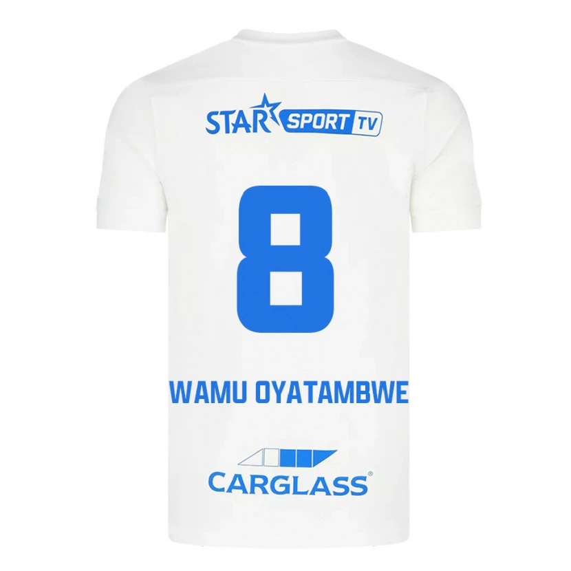 DanxenキッズMatthias Wamu Oyatambwe#8ホワイト ブルーアウェイシャツ2025/26ジャージーユニフォーム