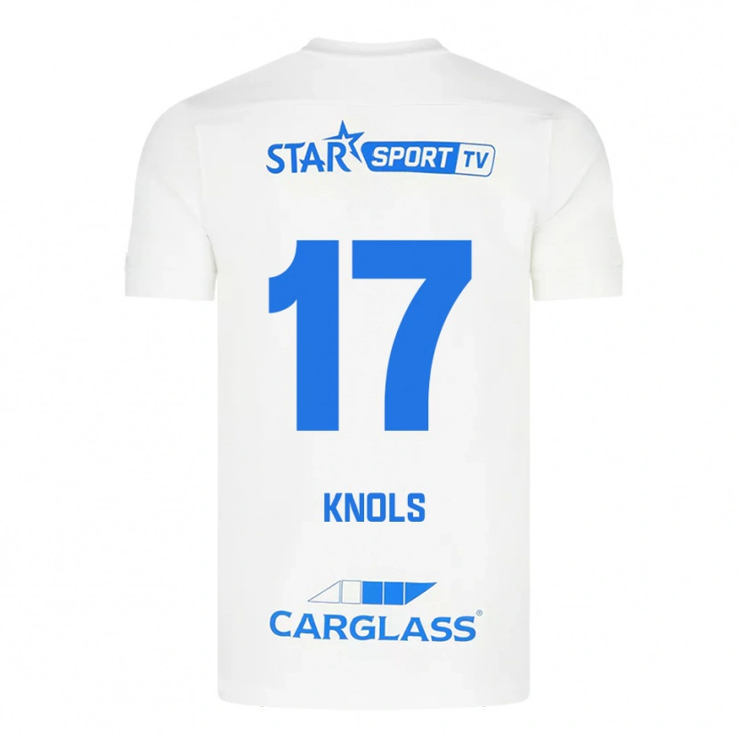 DanxenキッズMyrthe Knols#17ホワイト ブルーアウェイシャツ2025/26ジャージーユニフォーム