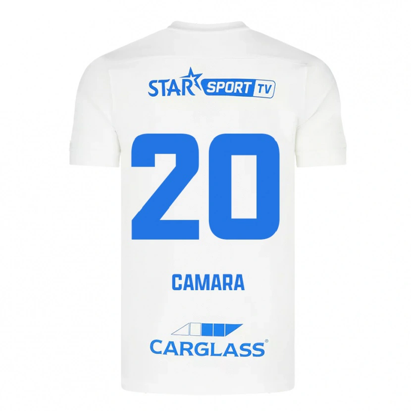 Danxenキッズモハメド・アリ・カマラ#20ホワイト ブルーアウェイシャツ2025/26ジャージーユニフォーム