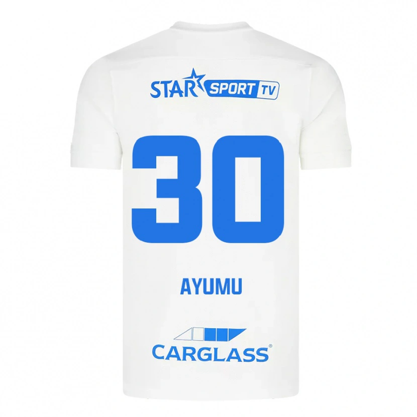 Danxenキッズ横山歩夢#30ホワイト ブルーアウェイシャツ2025/26ジャージーユニフォーム