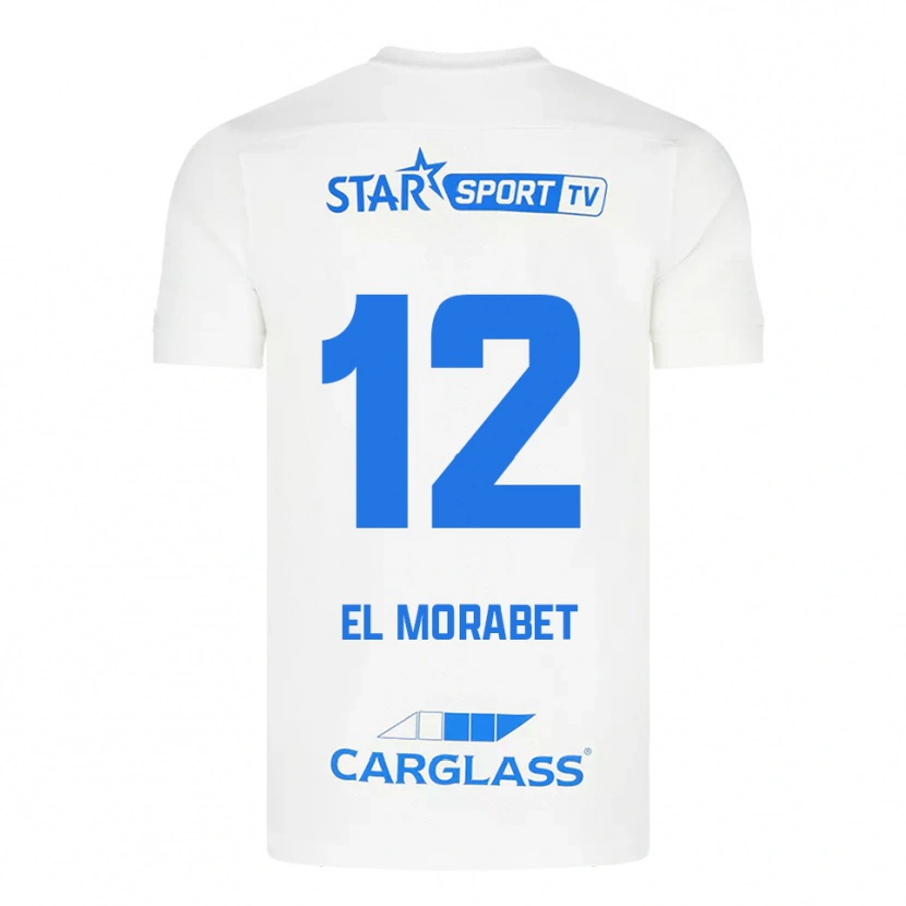 DanxenキッズSami El Morabet#12ホワイト ブルーアウェイシャツ2025/26ジャージーユニフォーム