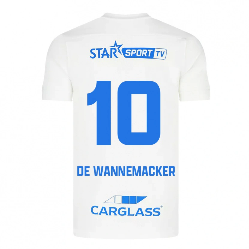 DanxenキッズAugust De Wannemacker#10ホワイト ブルーアウェイシャツ2025/26ジャージーユニフォーム