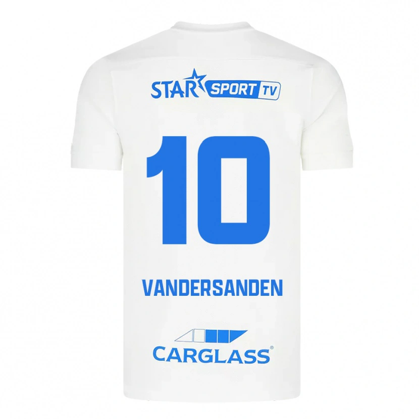 DanxenキッズSien Vandersanden#10ホワイト ブルーアウェイシャツ2025/26ジャージーユニフォーム