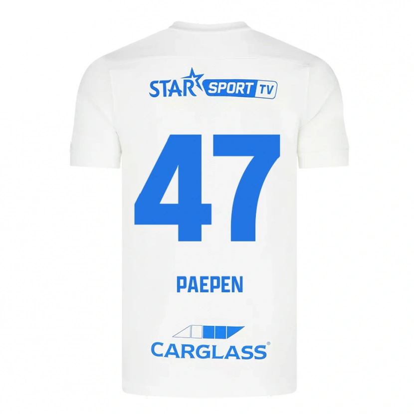 DanxenキッズSam Paepen#47ホワイト ブルーアウェイシャツ2025/26ジャージーユニフォーム