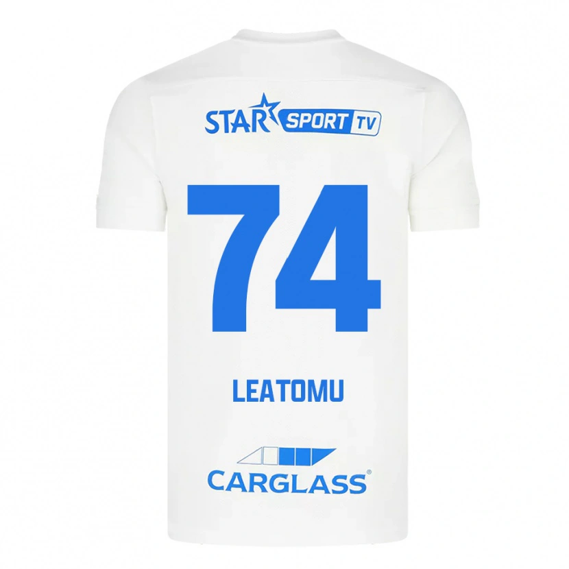 DanxenキッズNoa Leatomu#74ホワイト ブルーアウェイシャツ2025/26ジャージーユニフォーム
