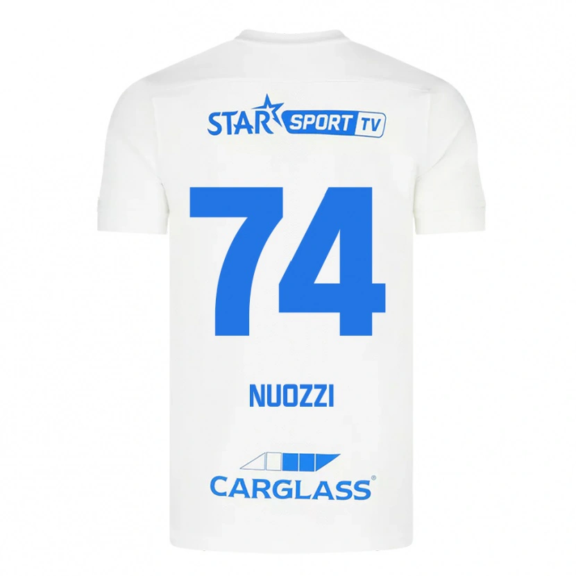 DanxenキッズCédric Nuozzi#74ホワイト ブルーアウェイシャツ2025/26ジャージーユニフォーム