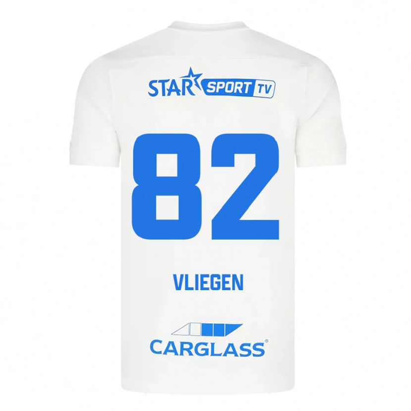 DanxenキッズOlivier Vliegen#82ホワイト ブルーアウェイシャツ2025/26ジャージーユニフォーム