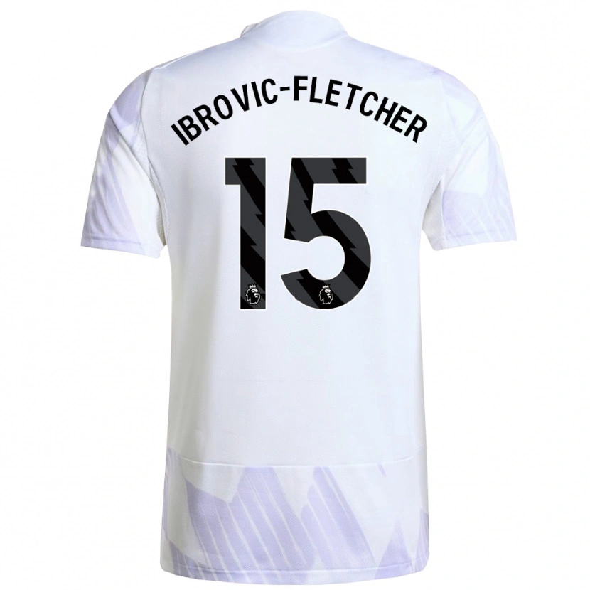 DanxenキッズEdward Ibrovic-Fletcher#15ホワイト パープル パープルアウェイシャツ2025/26ジャージーユニフォーム