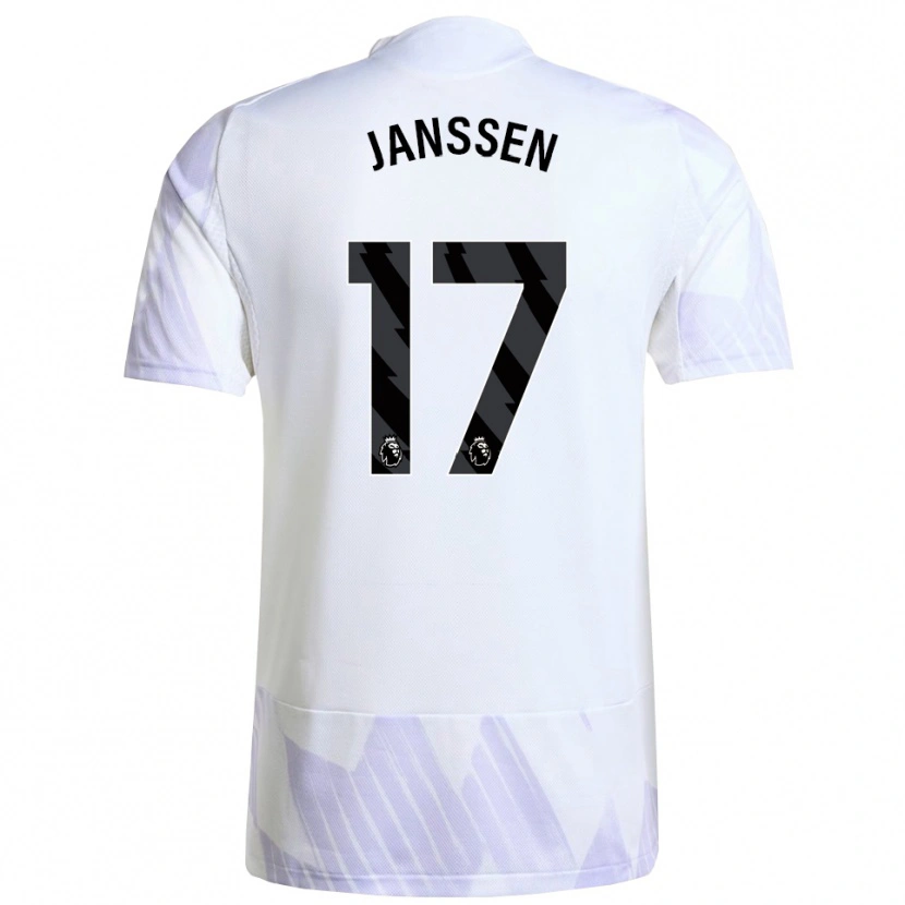 Danxenキッズドミニク・ヤンセン#17ホワイト パープル パープルアウェイシャツ2025/26ジャージーユニフォーム