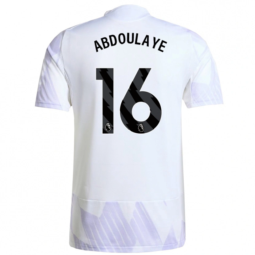 DanxenキッズDouka Abdoulaye#16ホワイト パープル パープルアウェイシャツ2025/26ジャージーユニフォーム