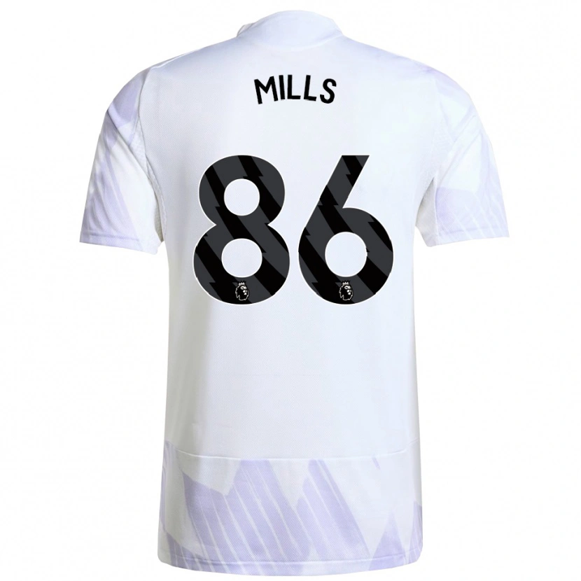 DanxenキッズAlbert Mills#86ホワイト パープル パープルアウェイシャツ2025/26ジャージーユニフォーム