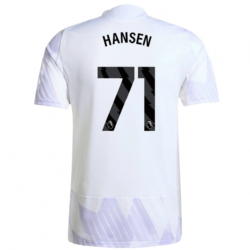 Danxenキッズイサク・ハンセン・アーロエン#71ホワイト パープル パープルアウェイシャツ2025/26ジャージーユニフォーム