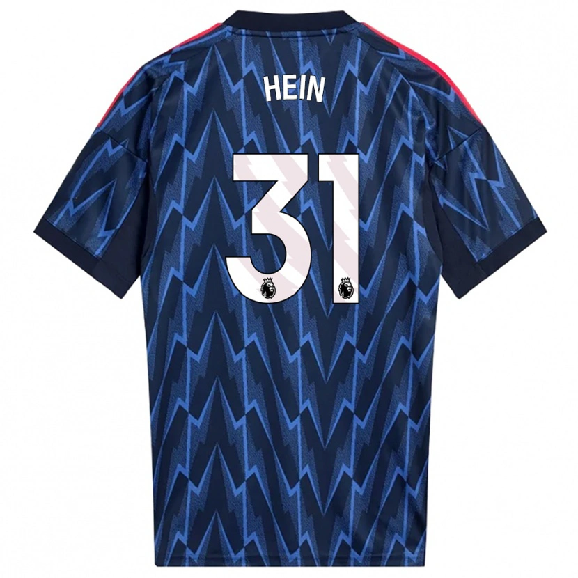 Danxenキッズカール・ヤコブ・ハイン#31ネイビー レッドアウェイシャツ2025/26ジャージーユニフォーム