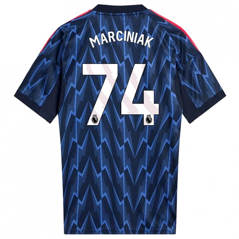 DanxenキッズAlex Marciniak#74ネイビー レッドアウェイシャツ2025/26ジャージーユニフォーム