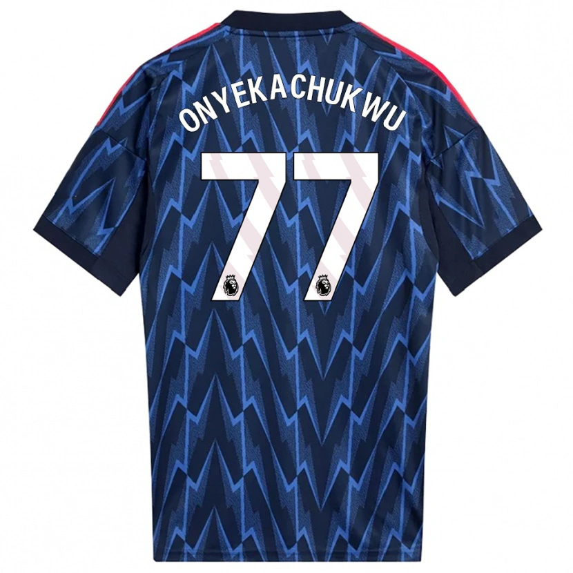 DanxenキッズSamuel Onyekachukwu#77ネイビー レッドアウェイシャツ2025/26ジャージーユニフォーム