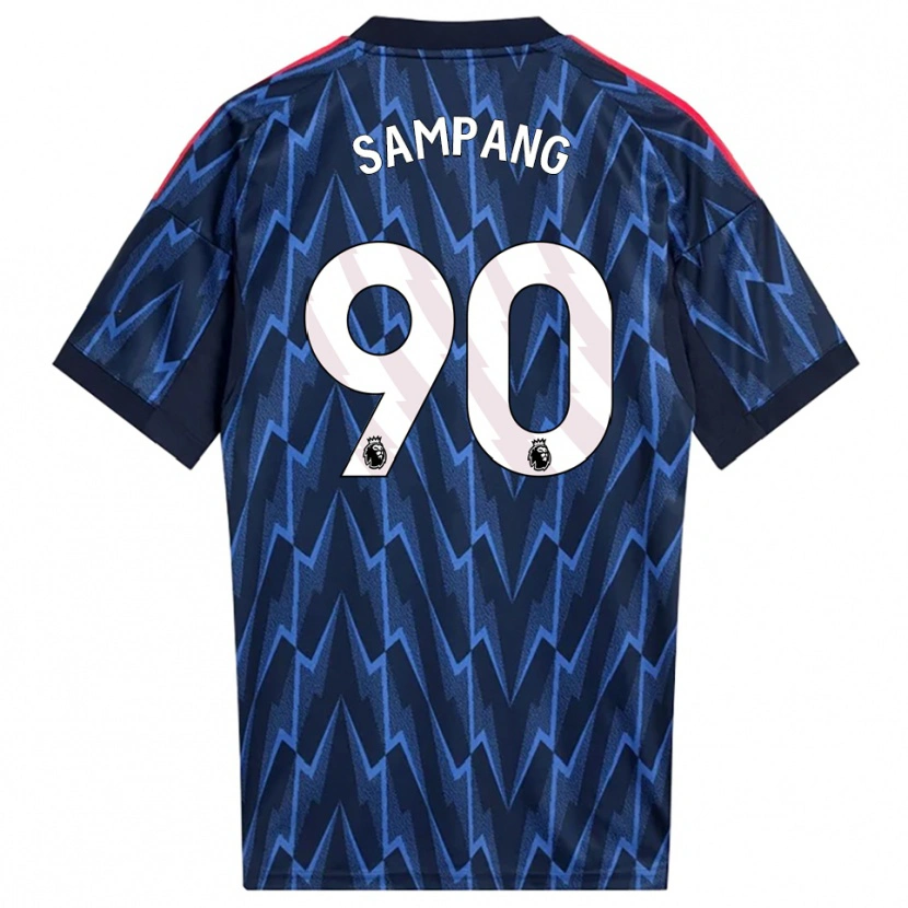 DanxenキッズSaurap Sampang#90ネイビー レッドアウェイシャツ2025/26ジャージーユニフォーム
