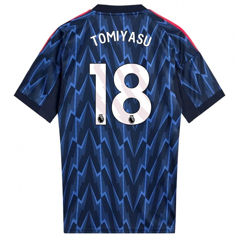 Danxenキッズ冨安健洋#18ネイビー レッドアウェイシャツ2025/26ジャージーユニフォーム